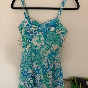 Floral Strappy Dress in Blue and Green - Lilly Pulitzer
